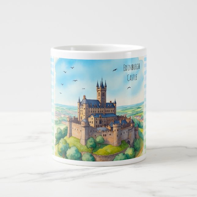 Edinburgh Castle Scotland, Skotlandia Large Coffee Mug (Front)