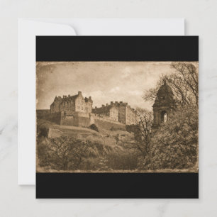Edinburgh Castle Sepia Photograph Invitation