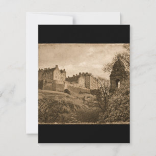 Edinburgh Castle Sepia Photograph RSVP Card