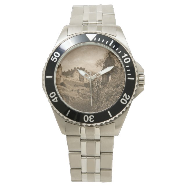 Edinburgh Castle Sepia Photograph Watch (Front)