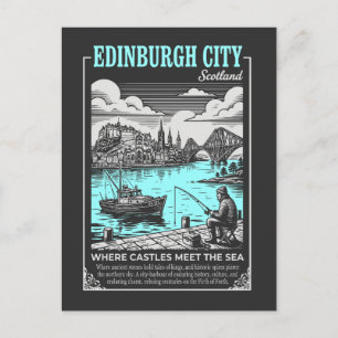 Edinburgh City Scotland Where Castles Meet The Sea Postcard