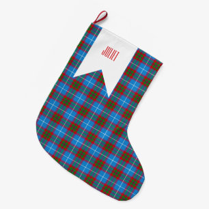 Edinburgh City Tartan Plaid Blue Red Purple Large Christmas Stocking