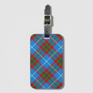 Edinburgh City Tartan Plaid Blue Red Purple Luggag Luggage Tag