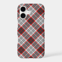 Edinburgh City Tartan Plaid Grey Black Red