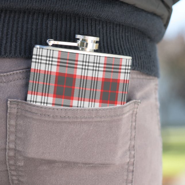Edinburgh City Tartan Plaid Pattern Hip Flask (In Situ)