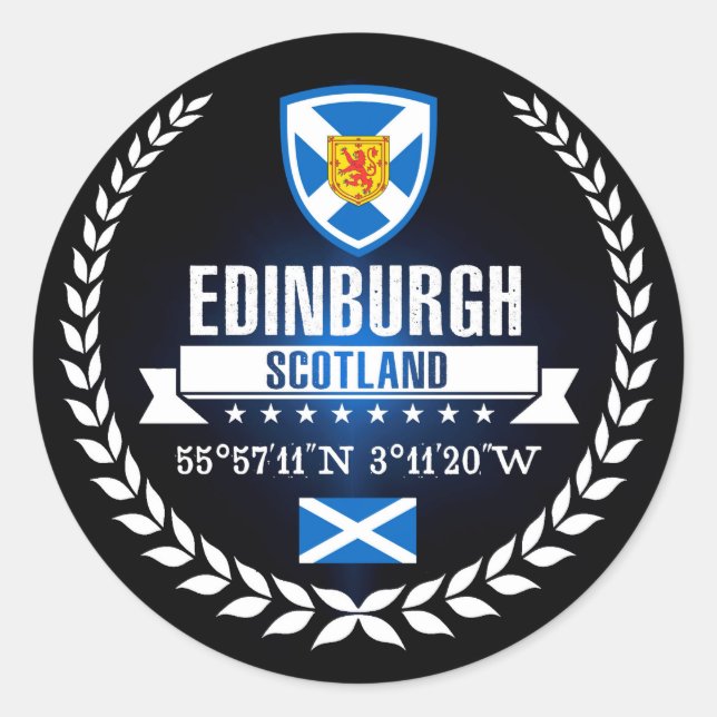 Edinburgh Classic Round Sticker (Front)