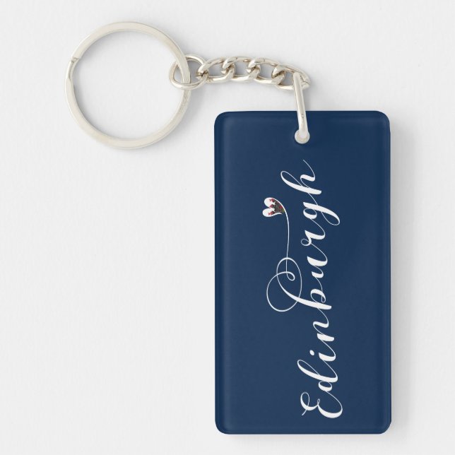 Edinburgh Flag Heart, Edinburgher Key Ring (Front)
