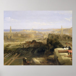 Edinburgh from the Castle, 1847 (oil on canvas) Poster