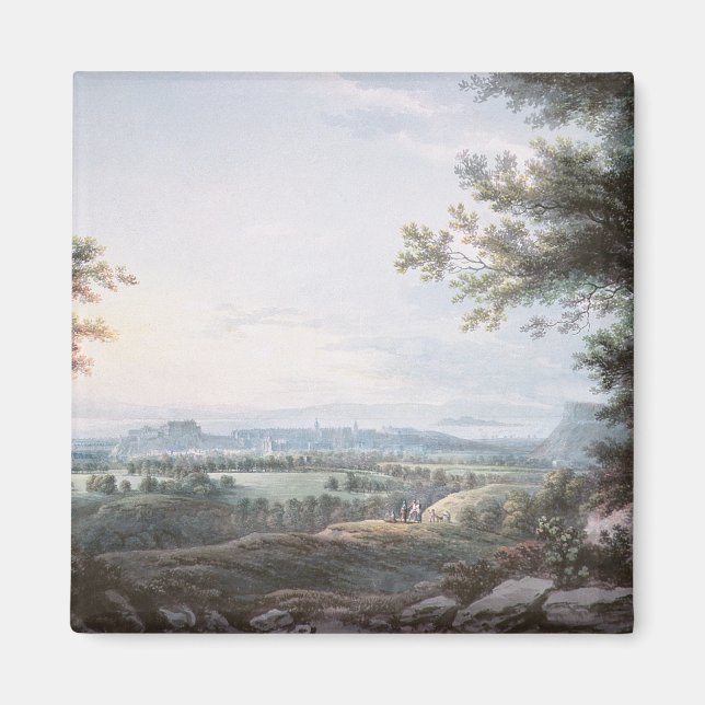 Edinburgh from the South, 18th century Magnet (Front)