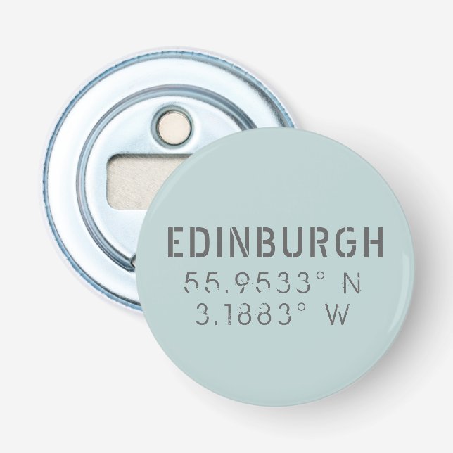 Edinburgh Latitude & Longitude Bottle Opener (Front)
