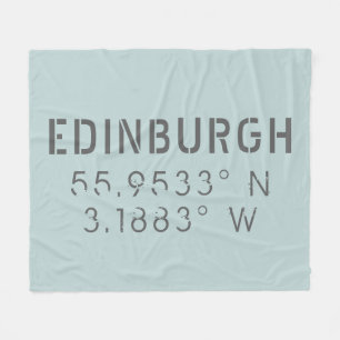 Edinburgh Latitude Longitude Fleece Blanket