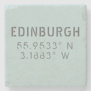 Edinburgh Latitude Longitude Stone Coaster