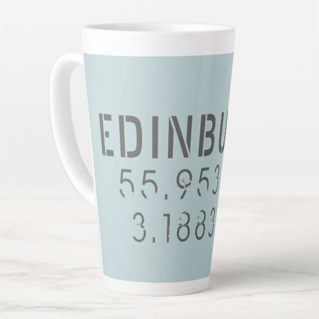 Edinburgh Longitude Latitude  Latte Mug (Left Angle)