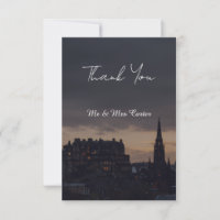 Edinburgh Night Skyline Scottish Wedding Thank You