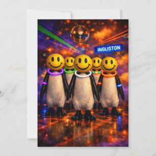 Edinburgh Raver Gift Penguin Parade Funny Scottish Thank You Card