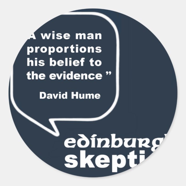 Edinburgh Sceptics - Hume Quote Classic Round Sticker (Front)