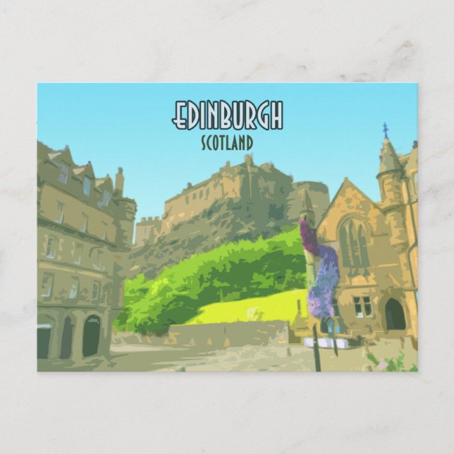Edinburgh Scotland Castle United Kingdom Vintage Postcard (Front)