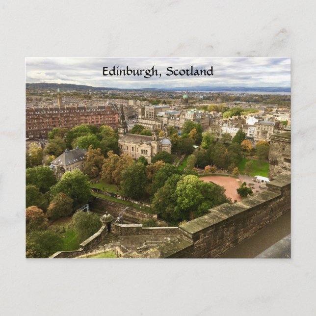 Edinburgh Scotland city skyline from Castle walls Postcard (Front)