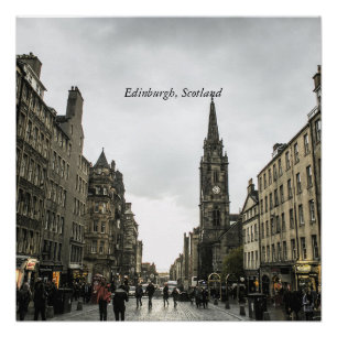 Edinburgh, Scotland cityscape Poster