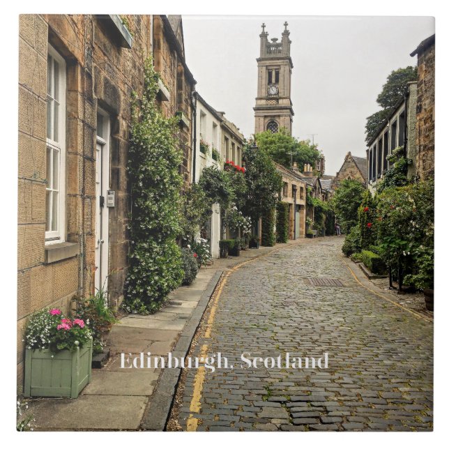 Edinburgh, Scotland cityscape Tile (Front)