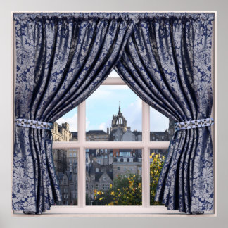 Edinburgh, Scotland - Faux Window View Poster