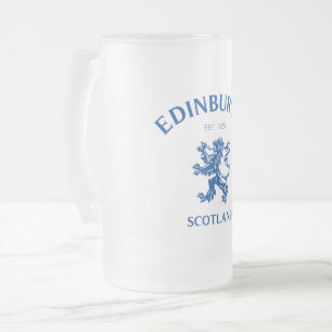 EDINBURGH Scotland Frosted Glass Beer Mug