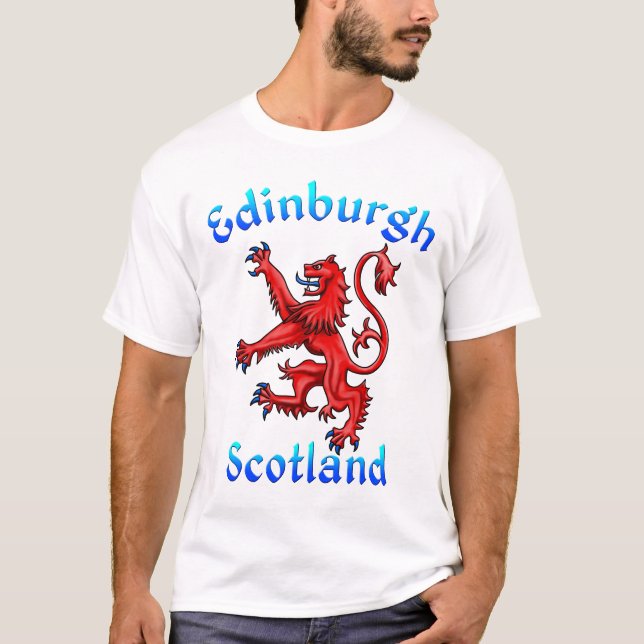 Edinburgh Scotland Lion Rampant Scottish Flag T-Shirt (Front)