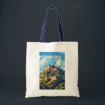 Edinburgh Scotland Travel Art Vintage Tote Bag<br><div class="desc">Edinburgh retro vector travel design. Edinburgh is Scotland's compact,  hilly capital. It has a mediaeval Old Town and elegant Georgian New Town with gardens and neoclassical buildings.</div>