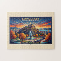 Edinburgh Scotland Vintage Travel Poster