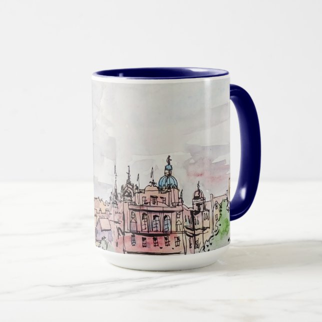 Edinburgh Scotland Watercolor Mug (Front Right)