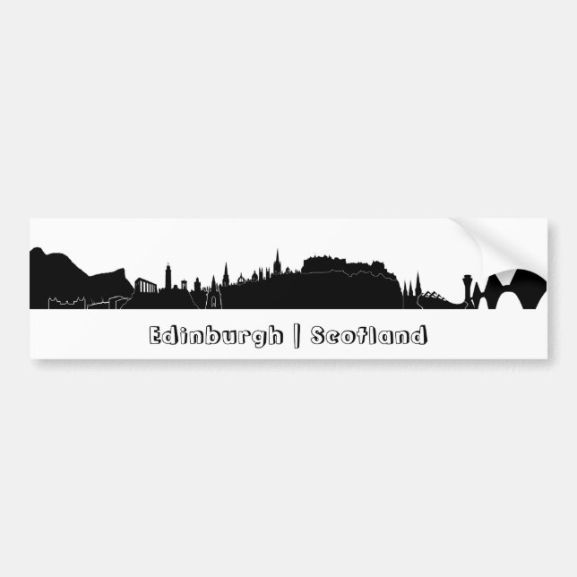 Edinburgh Skyline Bumper Sticker (Front)