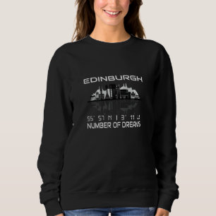 Edinburgh Skyline GPS Coordinates Tourist Scotland Sweatshirt