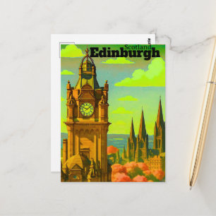Edinburgh Travel Postcard, Edinburgh Travel Art, S Postcard
