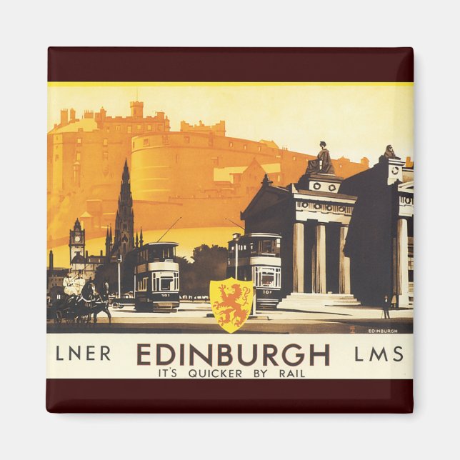 Edinburgh via LNER Rail Poster Magnet (Front)