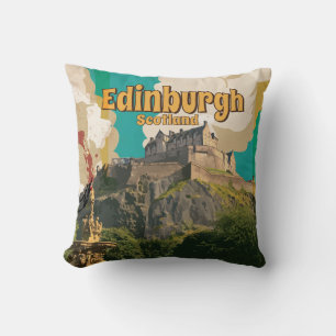 Edinburgh Vintage Travel Poster Cushion