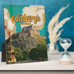 Edinburgh Vintage Travel Poster Plaque
