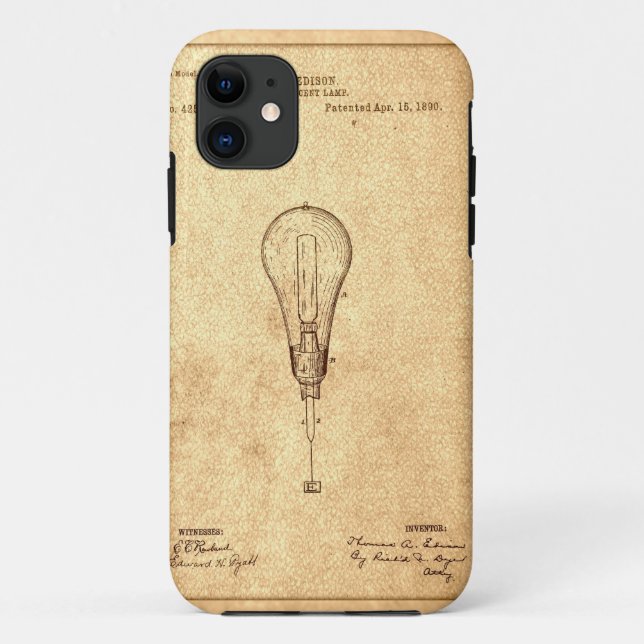 Edison Bulb Patent Case-Mate iPhone Case (Back)