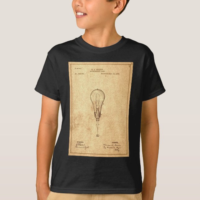 Edison Bulb Patent T-Shirt (Front)