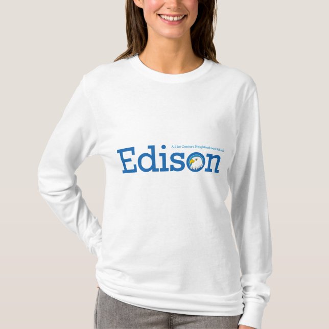 Edison Ladies Long Sleeve (light) T-Shirt (Front)