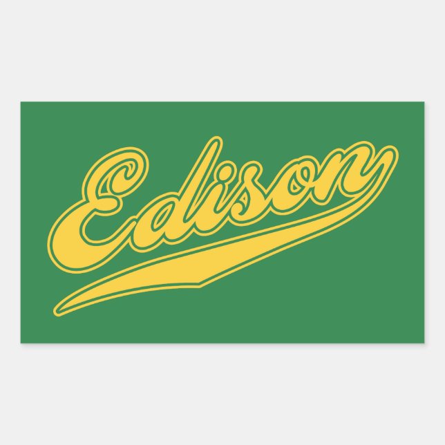 Edison Script Rectangular Sticker (Front)