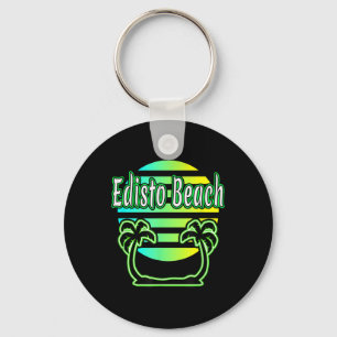 Edisto Beach Palm Trees & Sunset Key Ring