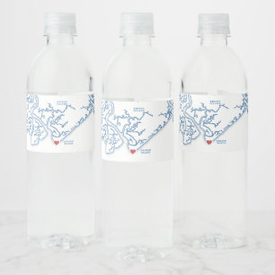 Edisto Beach Wedding Edisto Island Map Water Bottle Label