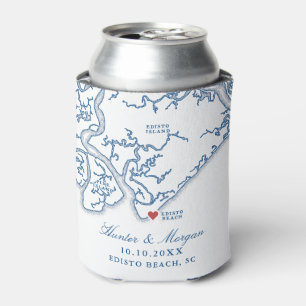 Edisto Beach Wedding Favour Edisto Island Map  Can Cooler