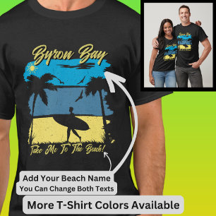 Edit All Text - Beach Name Surfer Blue Water Sky  T-Shirt