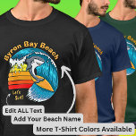 Edit All Text - Shark Surfing Blue Wave Sunset     T-Shirt<br><div class="desc">Surfing Shark!!!   Add the Name of Your Favourite Beach on this great Surfer T-Shirt - - Add your Name or any Text -  See lots more Australian designs in my store!</div>