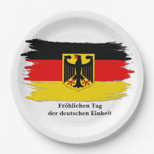 Edit Any Text Germany Unity Day German Flag Paper Plate