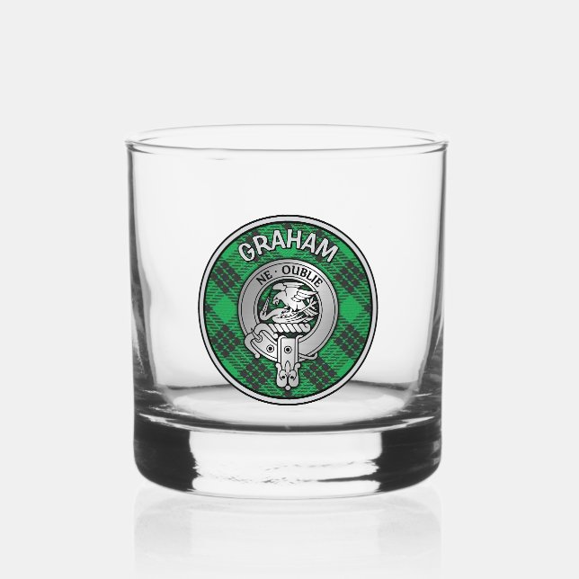 [EDIT] Clan Graham Crest & Tartan Whiskey Glass (Front)