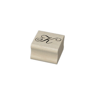 Edit Design to Change Fancy Uppercase Monogram K Rubber Stamp