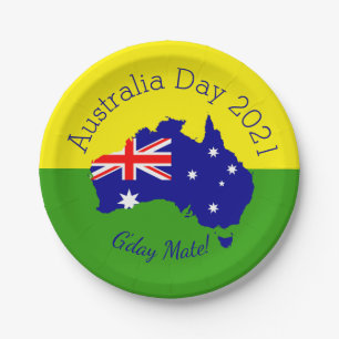 Edit Text Matching Australia Day  7" Paper Plate