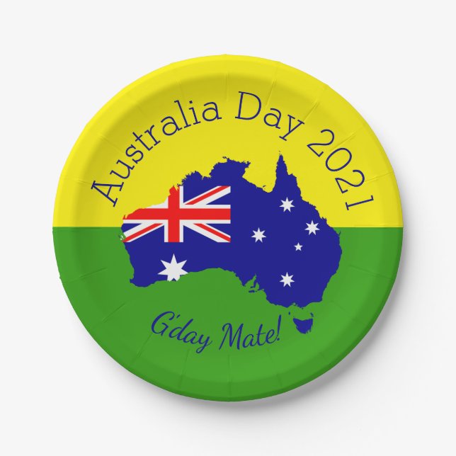 Edit Text Matching Australia Day  7" Paper Plate (Front)